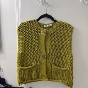 Zara Gold Button Vest